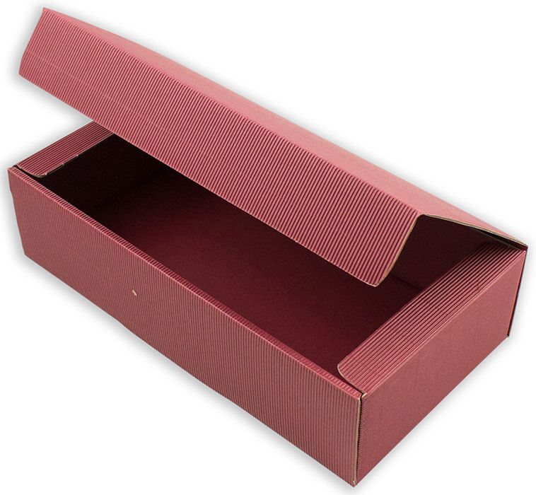 Krempelverpackung aus rotem Karton